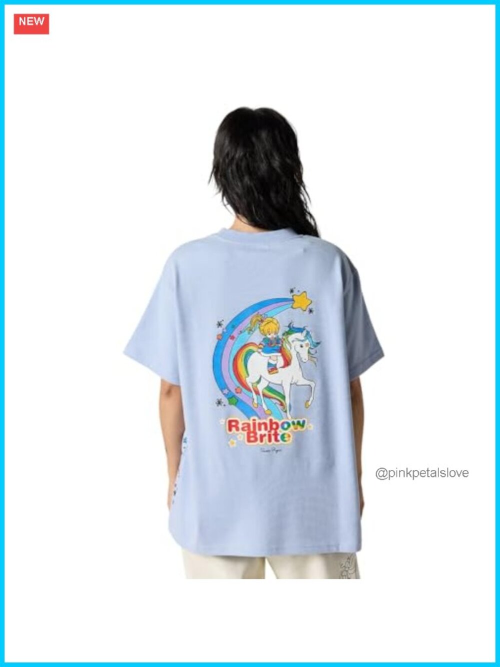 Oversized Rainbow Brite Graphic Tee Crewneck Short Sleeve Cotton